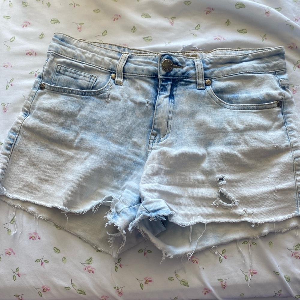 Acid wash shorts